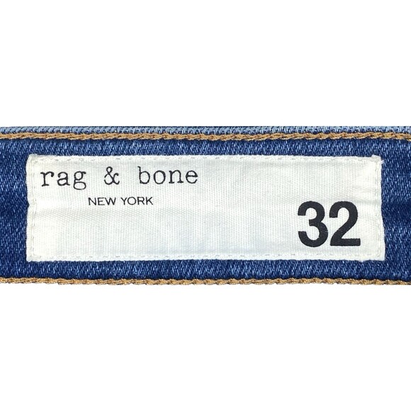 Rag & Bone Jeans 32 Womens High Rise Flare Raw Hem Stretch Blue Denim Boho - Picture 4 of 15